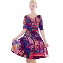 Fantasy  Quarter Sleeve A-line Dress by Internationalstore