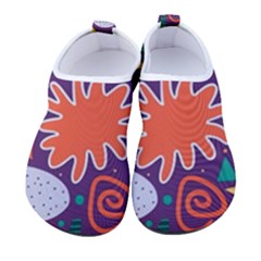Colorful Shapes On A Purple Background Women s Sock-style Water Shoes by LalyLauraFLM