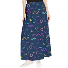 Scribble Pattern Texture Maxi Chiffon Skirt by Pakjumat