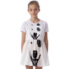 Bull Terrier T- Shirt White Look Calm Bull Terrier 23 T- Shirt Kids  Short Sleeve Pinafore Style Dress by EnriqueJohnson