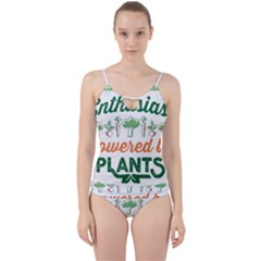 Calligraphy T- Shirt Calligraphy Enthusiast Powered By Plants Vegan T- Shirt Cut Out Top Tankini Set by EnriqueJohnson