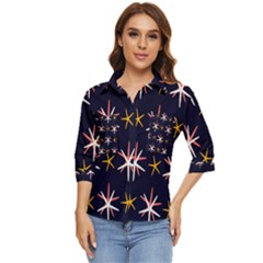 Starfish Women s Quarter Sleeve Pocket Shirt