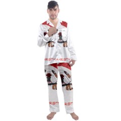 English Bulldog T- Shirt English Bulldog Merry Christmas T- Shirt (8) Men s Long Sleeve Satin Pajamas Set by ZUXUMI