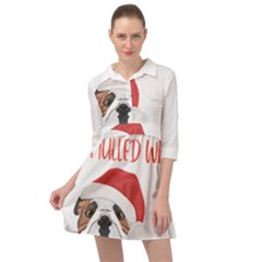 English Bulldog T- Shirt English Bulldog Mulled Wine Christmas T- Shirt Mini Skater Shirt Dress by ZUXUMI