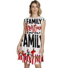 Family Christmas T- Shirt Family Christmas 2022 T- Shirt Cap Sleeve High Waist Dress by ZUXUMI