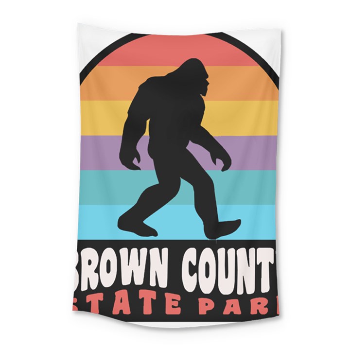 Brown County T- Shirt Brown County State Park Camping Bigfoot Nashville Indiana T- Shirt Small Tapestry