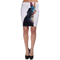 Rabbit T-shirtrabbit Watercolor Painting #rabbit T-shirt (3) Bodycon Skirt by EnriqueJohnson