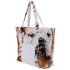 Bulldog T- Shirt English Bulldog Animal Wildlife Forest Nature Discovery Fauna T- Shirt Zip Up Canvas Bag