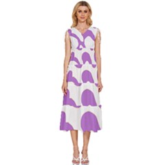 Abstract Pattern Purple Swirl T- Shirt Abstract Pattern Purple Swirl T- Shirt V-neck Drawstring Shoulder Sleeveless Maxi Dress by EnriqueJohnson