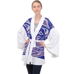 Abstract T- Shirt Abstract Colourful Aesthetic Beautiful Dream Love Romantic Retro Dark Design Vinta Long Sleeve Velvet Kimono  by EnriqueJohnson
