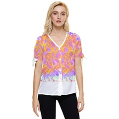 Abstract T- Shirt Circle Beauty In Abstract T- Shirt Bow Sleeve Button Up Top by EnriqueJohnson