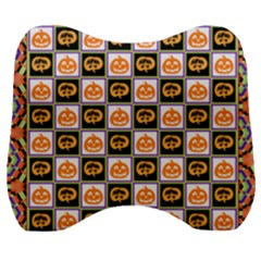 Lantern Chess Halloween Velour Head Support Cushion by Pakjumat