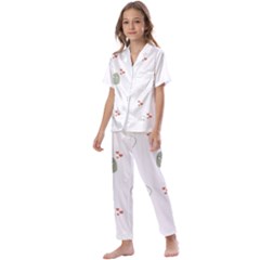 Avocado T- Shirtavocado Pattern T- Shirt Kids  Satin Short Sleeve Pajamas Set by EnriqueJohnson