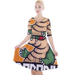 Funny Crocodile Quarter Sleeve A-line Dress by Sarkoni