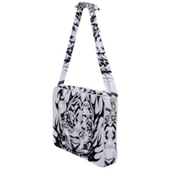 White And Black Tiger Cross Body Office Bag by Sarkoni