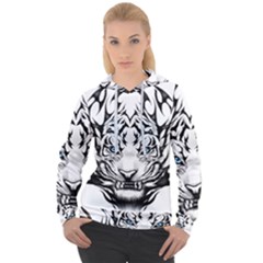 White And Black Tiger Women s Overhead Hoodie by Sarkoni