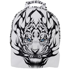 White And Black Tiger Mini Full Print Backpack by Sarkoni