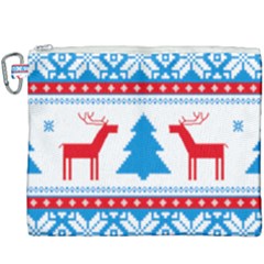 Red And Green Christmas Tree Winter Pattern Pixel Elk Buckle Holidays Canvas Cosmetic Bag (xxxl) by Sarkoni