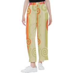 Ring Kringel Background Abstract Red Women s Pants 