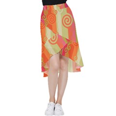 Ring Kringel Background Abstract Red Frill Hi Low Chiffon Skirt