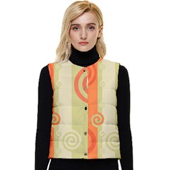 Ring Kringel Background Abstract Red Women s Button Up Puffer Vest