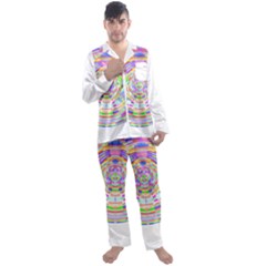 Circle T- Shirt Colourful Abstract Circle Design T- Shirt Men s Long Sleeve Satin Pajamas Set by EnriqueJohnson