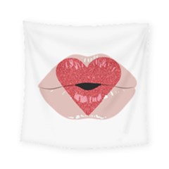 Lips -16 Square Tapestry (small) by SychEva