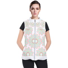 Floral Mandala T- Shirt Pretty Lotus Flower Mandala Art Pattern Women s Puffer Vest by EnriqueJohnson