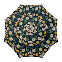 Flower Grey Pattern Floral Golf Umbrellas