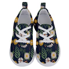 Flower Grey Pattern Floral Running Shoes by Dutashop