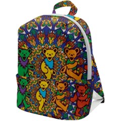 Grateful Dead Pattern Zip Up Backpack by Sarkoni