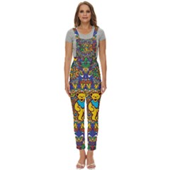Grateful Dead Pattern Women s Pinafore Overalls Jumpsuit by Sarkoni