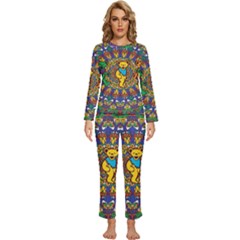 Grateful Dead Pattern Womens  Long Sleeve Lightweight Pajamas Set by Sarkoni
