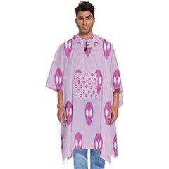 Alien Pattern Pink Men s Hooded Rain Ponchos by Ket1n9