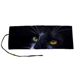 Face Black Cat Roll Up Canvas Pencil Holder (s) by Ket1n9