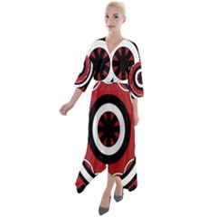 Toraja Pattern Pa barre Allo Quarter Sleeve Wrap Front Maxi Dress by Ket1n9