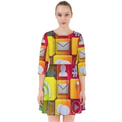 Colorful 3d Social Media Smock Dress by Ket1n9