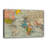 Vintage World Map Canvas 18  x 12  (Stretched)
