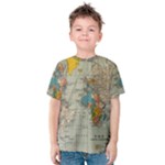 Vintage World Map Kids  Cotton T-Shirt