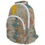 Vintage World Map Rounded Multi Pocket Backpack