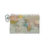 Vintage World Map Canvas Cosmetic Bag (Small)