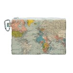 Vintage World Map Canvas Cosmetic Bag (Large)