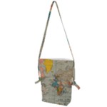 Vintage World Map Folding Shoulder Bag