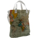 Vintage World Map Canvas Messenger Bag View2