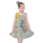 Vintage World Map Kids  Summer Dress