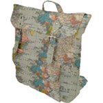 Vintage World Map Buckle Up Backpack