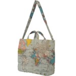 Vintage World Map Square Shoulder Tote Bag