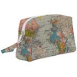 Vintage World Map Wristlet Pouch Bag (Large)