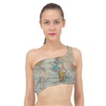 Vintage World Map Spliced Up Bikini Top 