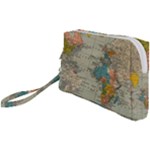 Vintage World Map Wristlet Pouch Bag (Small)